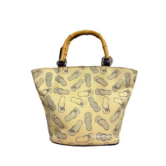 VINTAGE SUNNY HAWAII WOMENS HANDBAG WITH BAMBOO HANDLES - Picture 2 of 7